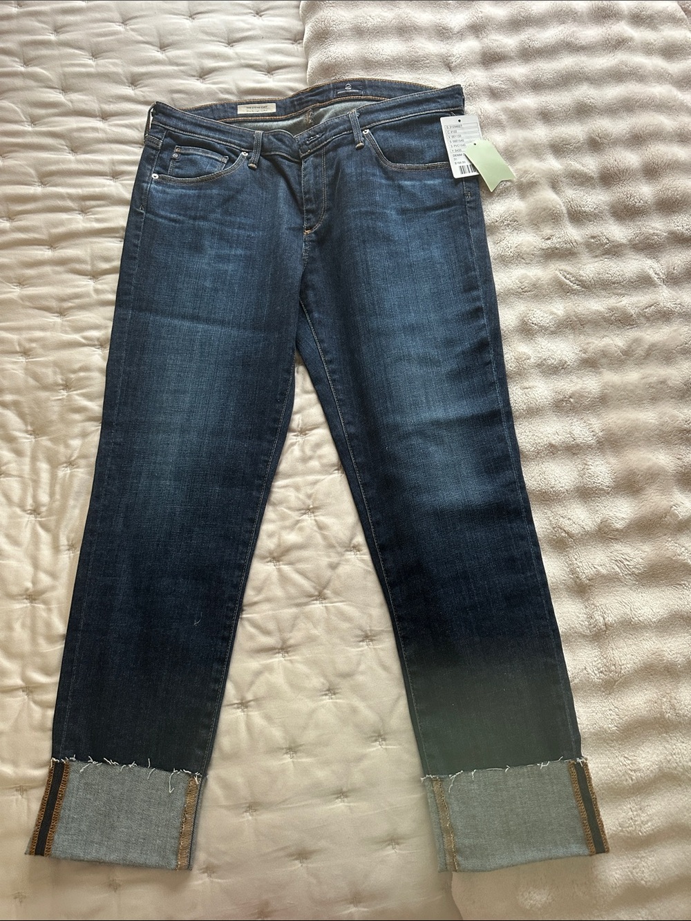 AG Women's Dark Blue Ankle Crop Jeans - Raw Hem- New with tags